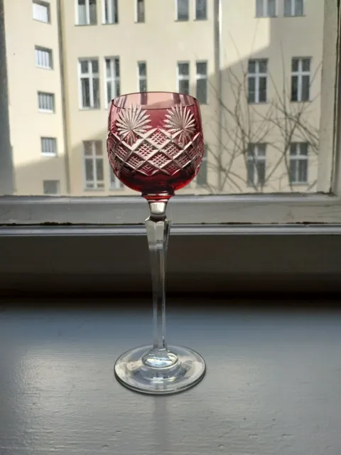 Wunderschöner Römer / Weinglas Kristall JOSEPHINENHÜTTE Rosa Form 884 Schl.517