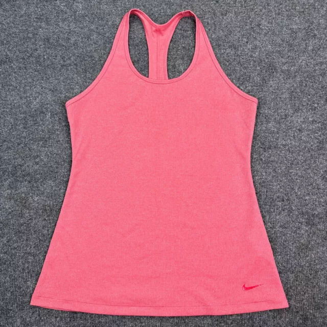 Nike Dri-Fit Tank Top Womens Size Large Pink Racerback Slim Fit Sportswear