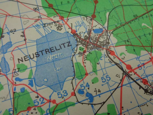 WW2 (1944) British Military Map of GERMANY (NEUSTRELITZ)