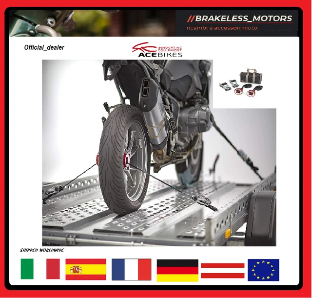 Capstrap  Set Di Fissaggio Ad Asse Aperto  Moto Scooter Ciclomotore Su Carrello