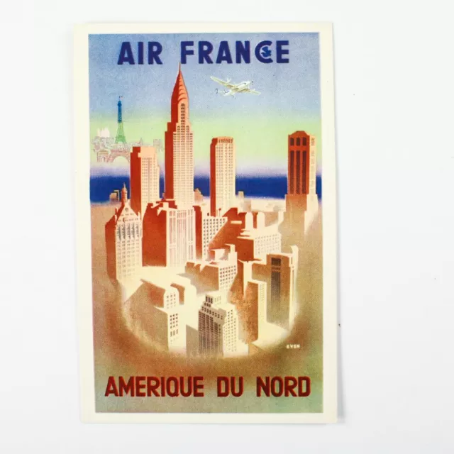 Postkarte Air France 1950 Amerique du Nord 9 x 14 cm Carte Postale