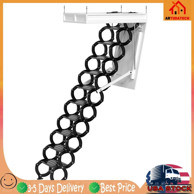 Electirc attic ladder Aluminum folding 12ft with remote for loft