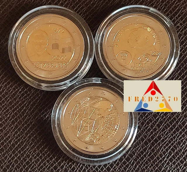 DISPO les 3 pièces 2 euro LUXEMBOURG 2022 Commémoratives - Envoi en suivi.