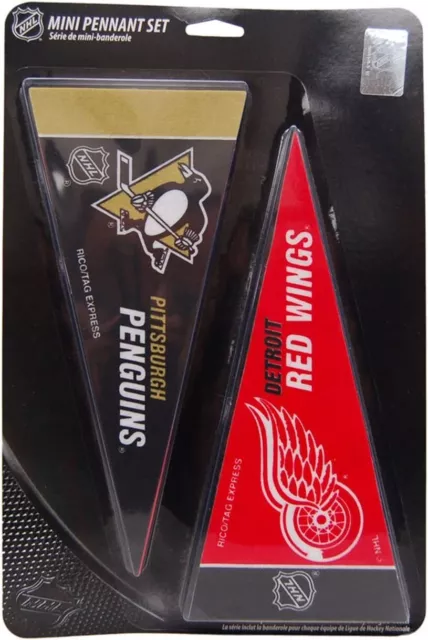 NHL Mini Felt Pennant Set (All teams), 4" x 9" - Licensed by Rico