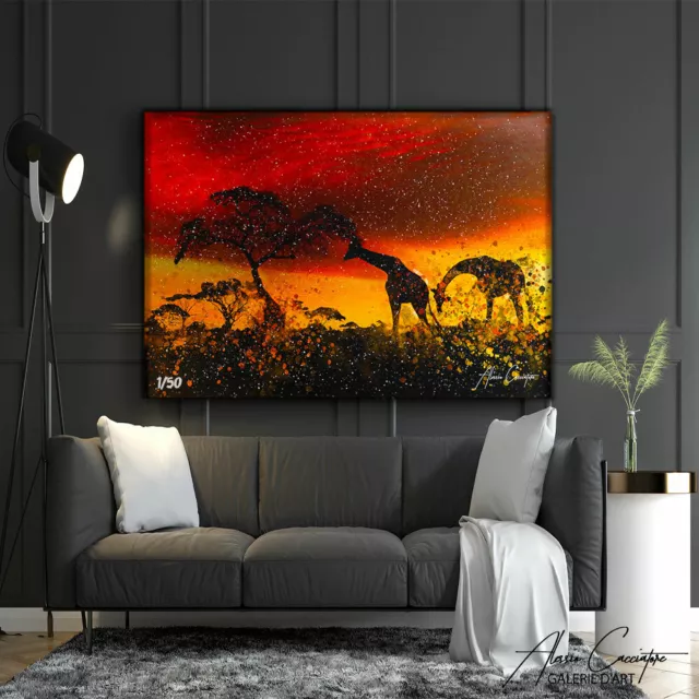 Art Giraffe Print Wall Canvas Decor Home Poster African Style Painting Framed