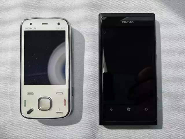Lot of 2 Nokia N 86 & Nokia Lumia Cell Phones for Parts or Repair