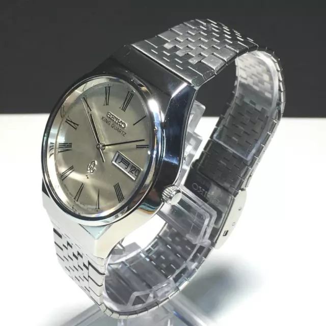 SEIKO KING QUARTZ 0853-8005 Men Analog Wristwatch Watch Stainless Steel ...