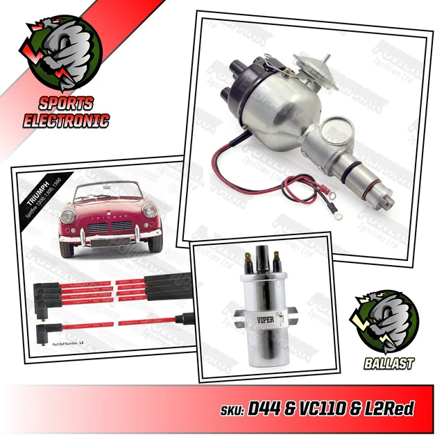 TRIUMPH SPITFIRE DELCO Electronic Distributor Dry Sports Coil and Red