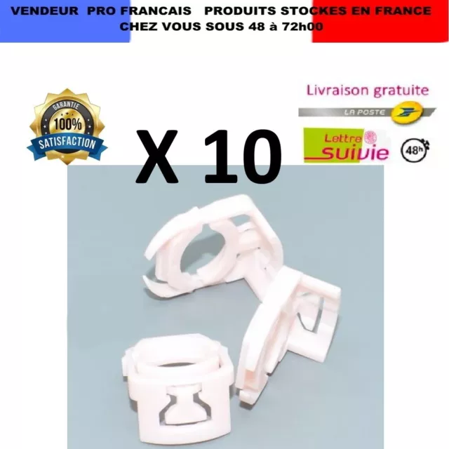 10 Clip fixation raccord durite tuyau filtre carburant PEUGEOT CITROEN RENAULT