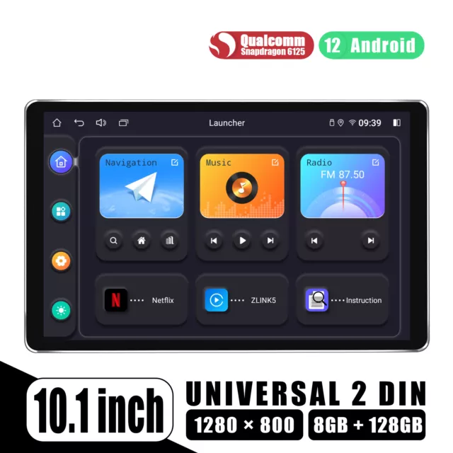 HD JOYING Double DIN 10.1 Inch Android 12 Car Stereo GPS Radio 8-Core 8+128GB FM