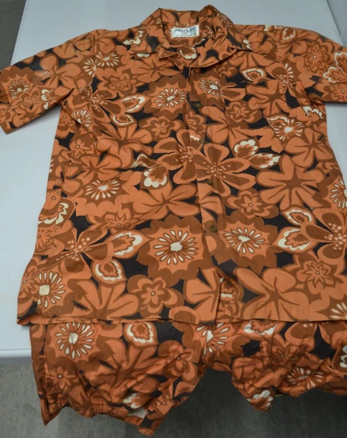 Vintage Mens Jantzen Kona Kai Hawaiian Casuals Shirt L & Swim Trunks M - 1960s