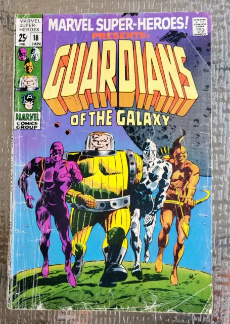 Marvel Super-Heroes #18 VG-  1st Guardians of the Galaxy! Marvel 1969 OW  Nice
