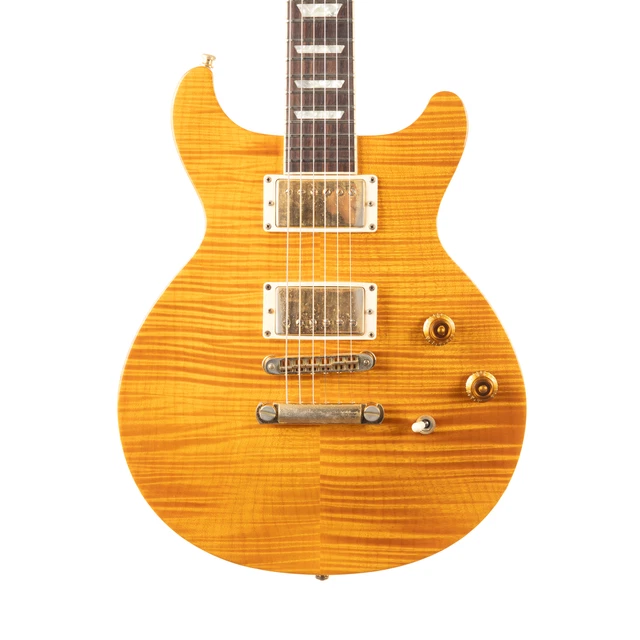 Utilisé Gibson Les Paul Standard Double Cutaway Flame Haut Ambre 1998