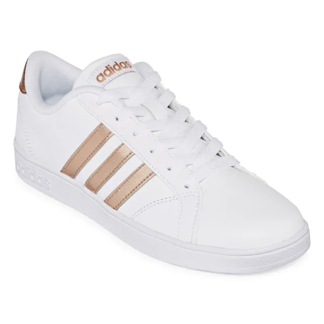 Adidas Baseline AQ0783 Kids White Leather Running Sneaker Shoes Size 12K