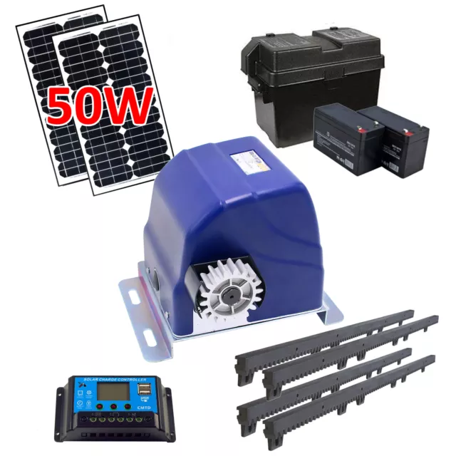 ALEKO Solar Kit Sliding Gear Rack Driven Opener for Gate up to 40 ft/ 950 lbs