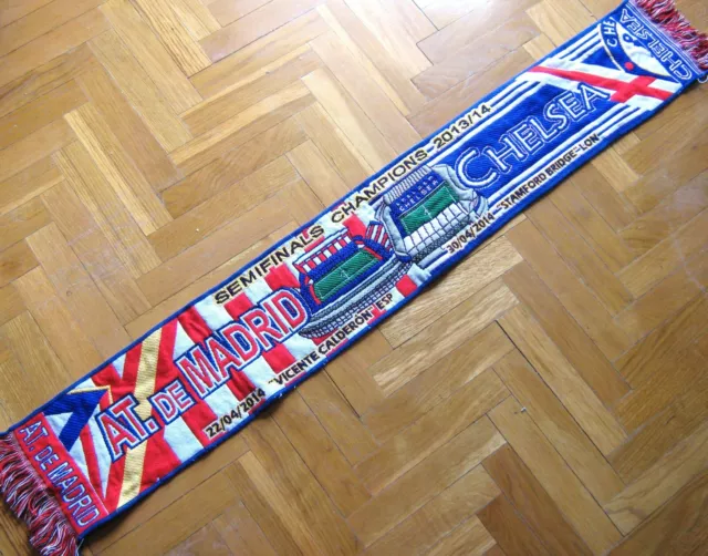 Bufanda Scarf Atletico Madrid Chelsea Fc Champions League 2013-14 Schal Echarpe