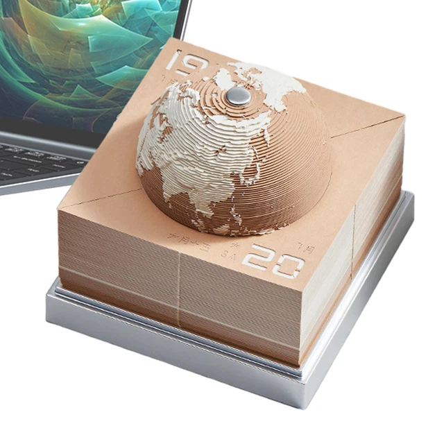 EARTH CALENDAR 3D Art Memo Pad 2024 RipAway Paper Carving Sticky