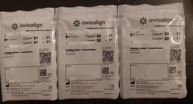 INVISALIGN ADULT Teeth Aligners, Braces,Retainers, Arts & Craft Projects NEW 3PR