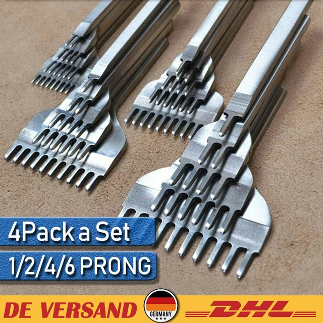 4 Prong Leder Werkzeug Flach Meißel Locher Stanzen Stitching Handwerk Punch Tool
