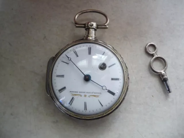 Grosse Montre  A Coq Argent Big Solid Silver Pocket Watch Verge Fusee