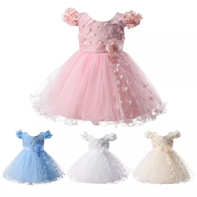 Baby Mädchen Kleinkinder Geburtstag Party Hochzeit Blume Mädchen Prinzessin Tüll Kleid