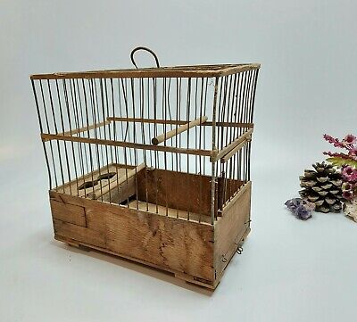 Vintage Wooden & Wire Bird Cage, Handmade Nice Birdcage with Wire, Bird Cage 07