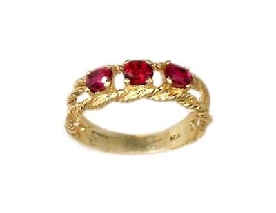 Gold Ruby Ring ¾ct Siam Antique 19thC Gem of Ancient Asia Warrior Invincible 10k
