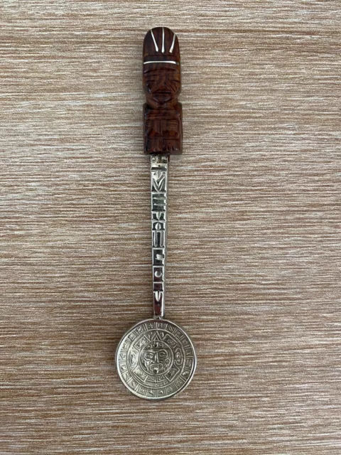 Collectible Small Spoon - Mexico - Metal & Wood