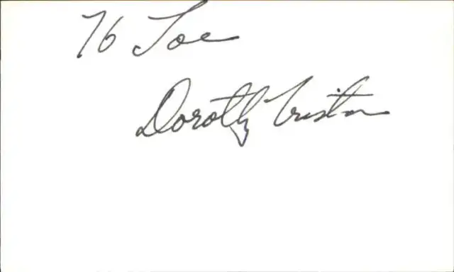 DOROTHY TRISTAN KLUTE Signed 3"x5" Index Card