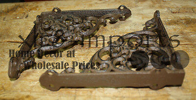 2 Cast Iron Antique Victorian Style Brackets, Garden Braces Shelf Bracket 3