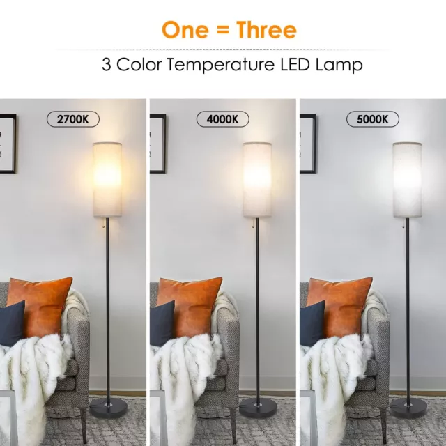 Coucrek Floor Lamp for Living Room, 3 Color Temperature Modern Standing Lamps... 2