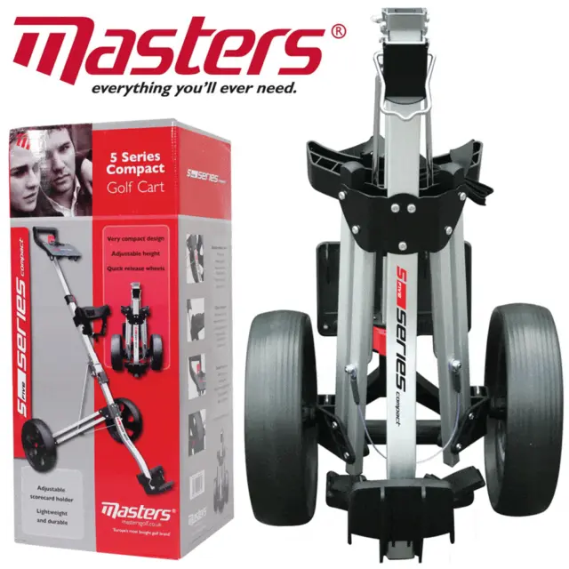 Masters 2024 New 5 Series Stow A Cart Lightweight Compact Golf Trolley / Silver