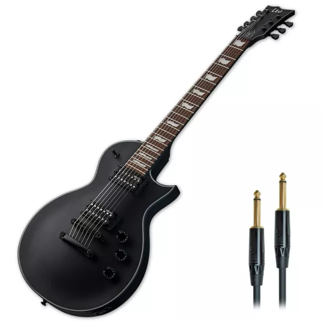 ESP LTD EC-257 BLKS  Black Satin 7-Saiter E-Gitarre + keepdrum Klinkenkabel