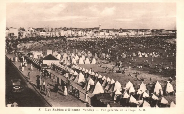 Vintage Postcard Les Sables D'Olonne Vendee Vue Generale De La Plage France