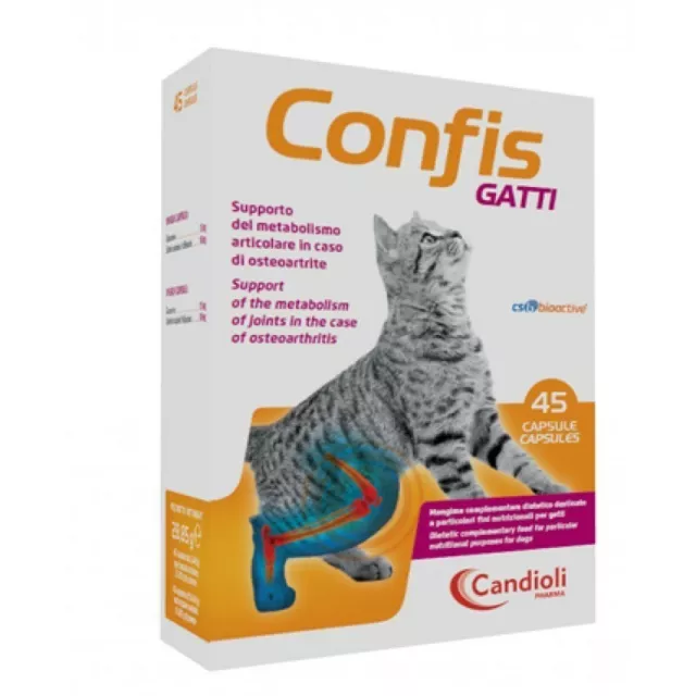 CANDIOLI Confis Gatti 45 Capsule - Mangime Complementare Per L'Osteoartrite