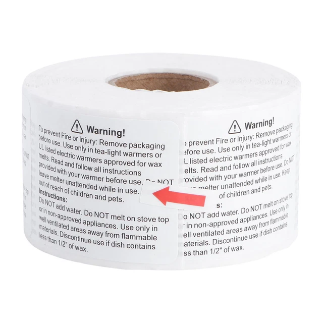 Papier Kerzen-Warnaufkleber Wachs Schmelzen Kerzenglas Container