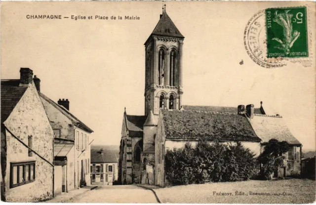 CPA Cormeilles Eglise et Place de la Mairie FRANCE (1309312)