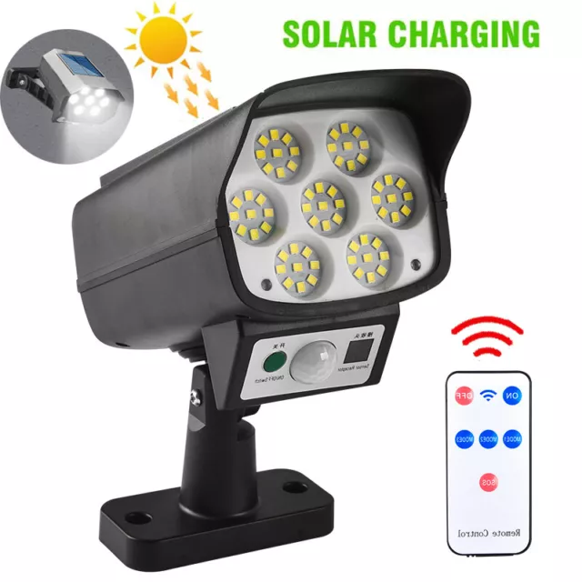 Solar Power LED Wall Light Security Outdoor Garden Flood Lamp PIR Motion Sensor