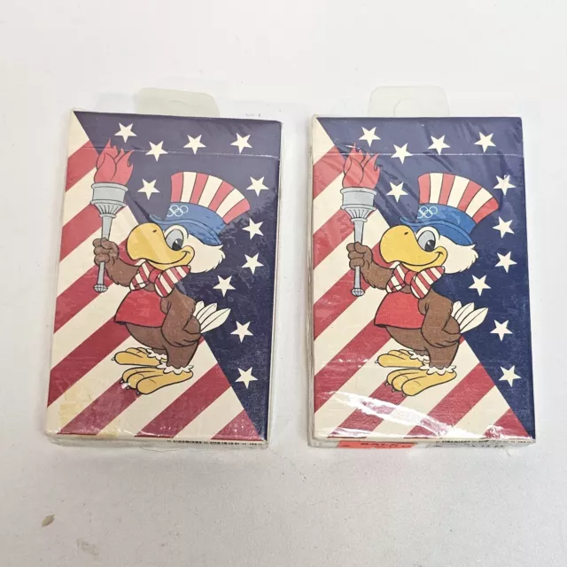 2 Packs SAM The OLYMPIC EAGLE 1984 LA OLYMPICS Playing CARDS Factory Sealed