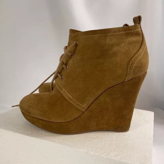 Jessica Simpson Catcher Suede Leather Wedge Booties Women Size 6 eur 36 2