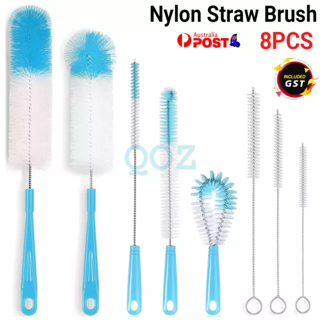 8Pcs Long Handle Bottle Cup Cleaning Brush Brew Scrubbing Kitchen Cleaner Washer