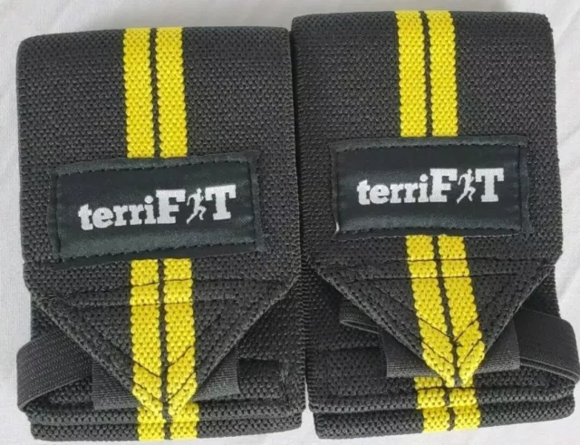 Wrist Wraps w/Thumb Loop 18” Long Yellow/Black TerriFit