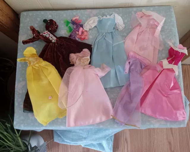 Vintage Barbie doll princess dresses gowns And Shoes Lot