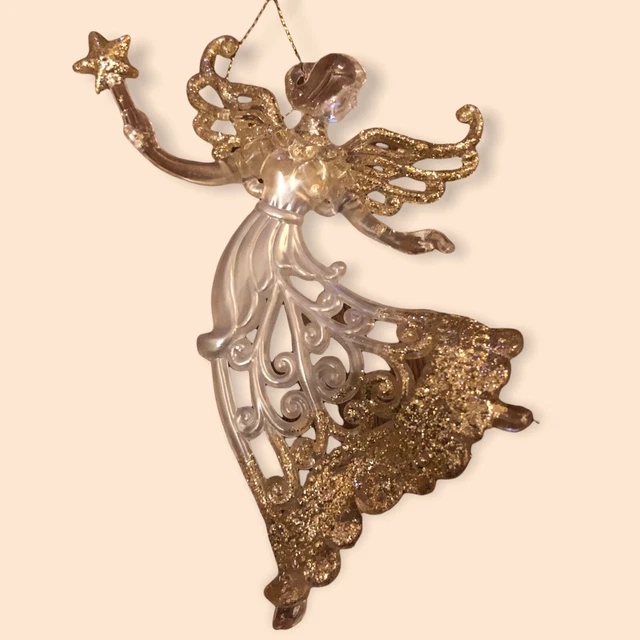 Gisela Graham große Harzfee hängende 3D Weihnachtsbaumdekoration 12 cm lang