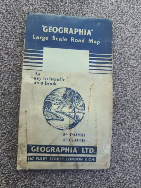 Vintage GEOGRAPHIA Ltd Large Scale Road Map South Wales