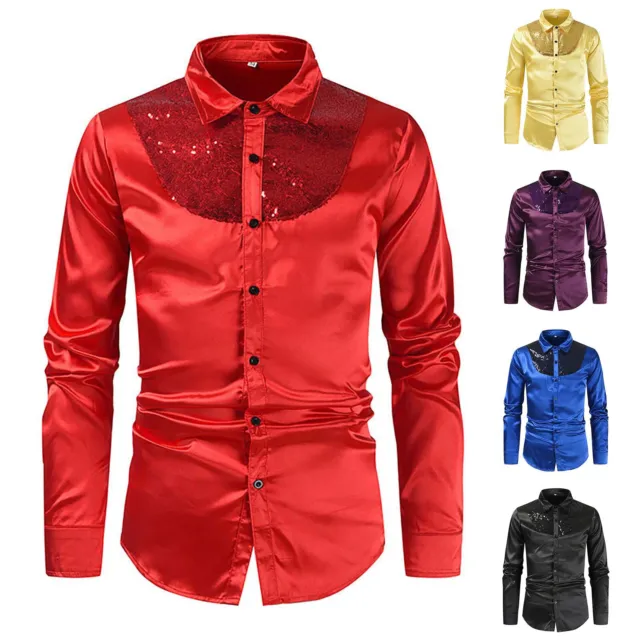 Men'S Fashion Spring And Summer Casual Short Sleeved Lapel Solid Color Sequin