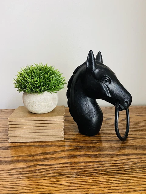 Vintage Cast Iron Horse Head Hitching Post Topper