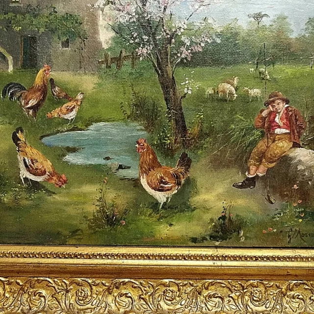 Dipinto olio su tela Mormile Gaetano 1839-- 1890  cm 26 x 40 3