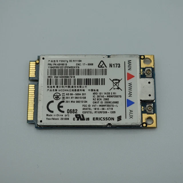 LENOVO F3507G MOBILE Broadband WWAN Internal Mini Card Modem Thinkpad