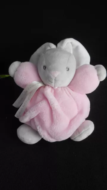 doudou peluche lapin gris rose Plume Tendres Créations & douces KALOO